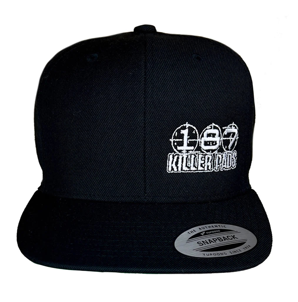187 Block Logo Flat Cap - Black – Insane Haunt Productions LLC
