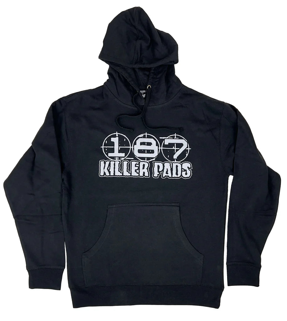 187 Block Logo Hoodie Black – Insane Haunt Productions LLC