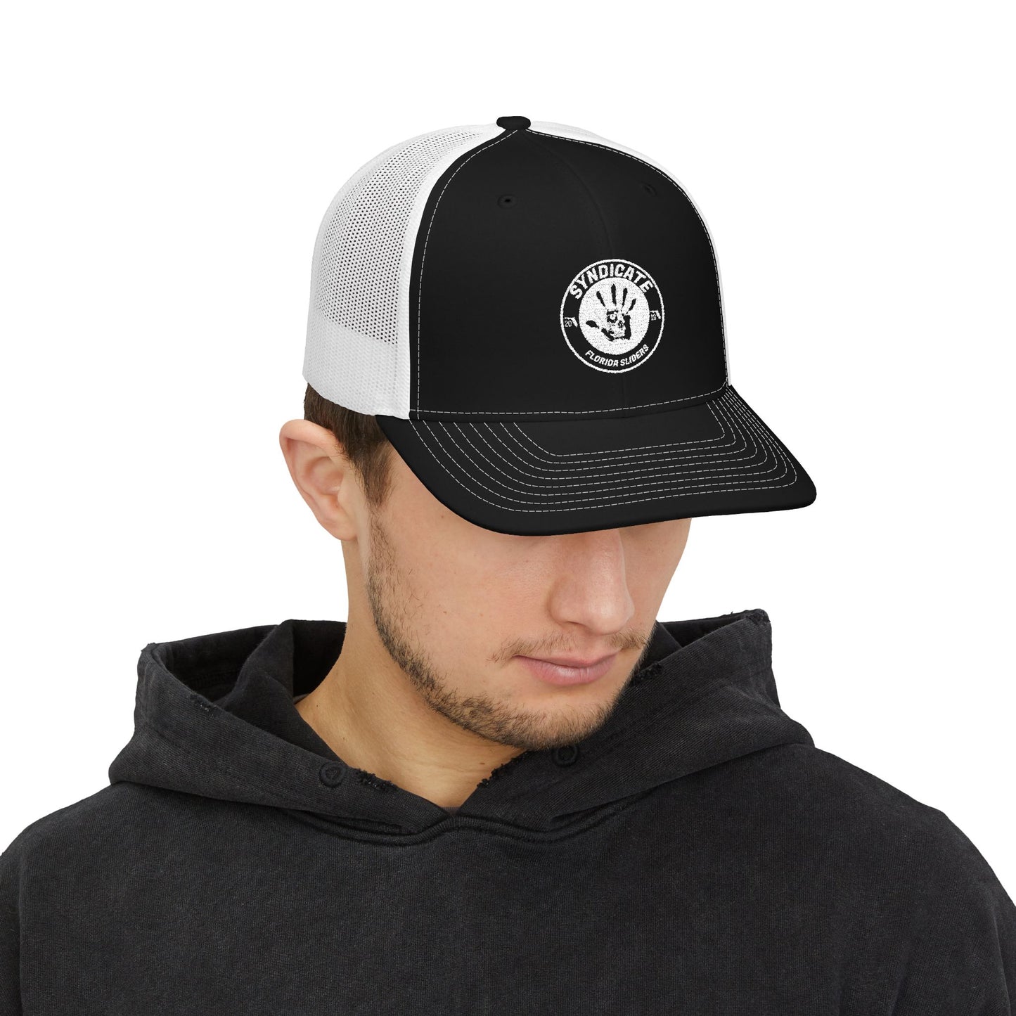 Syndicate Logo Snapback Trucker Cap (Embroidery)
