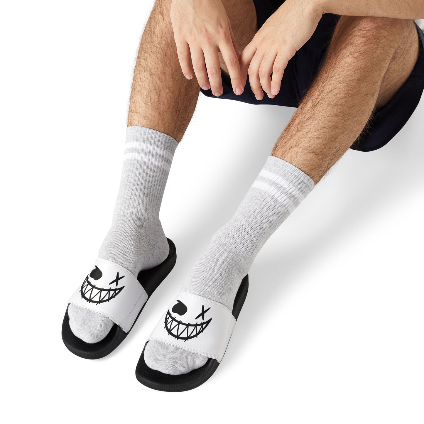 IHP™ Haunt Slider Removable-Strap Sandals - White & Black