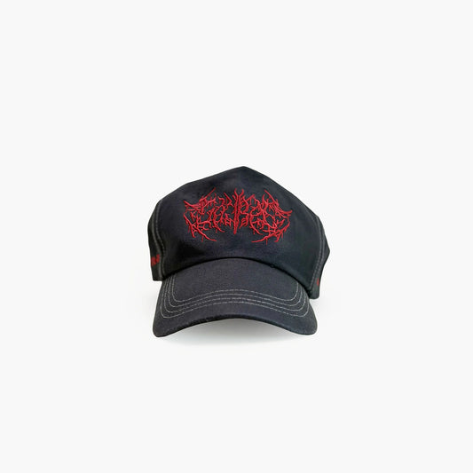 Soiree Hat / Distressed Grey + Red